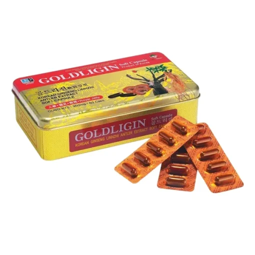 قرص شاخ گوزن، گانودرما و عصاره جینسینگ گلدلیگین Goldligin 6651ee9e7ef35.webp