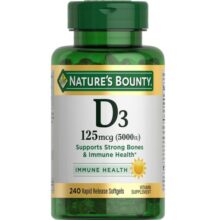 کپسول ویتامین D3 نیچرز بونتی 5000 واحد بین المللی 240 عدد