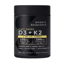 ویتامین د3 و کا2 اسپورتس ریسرچ 160 عددی Sports Research Vitamin D3 + K2